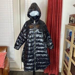 SimpleLinenLife Short Hoodie Shiny black 90% Duck Down Jacket Winter Down Coat